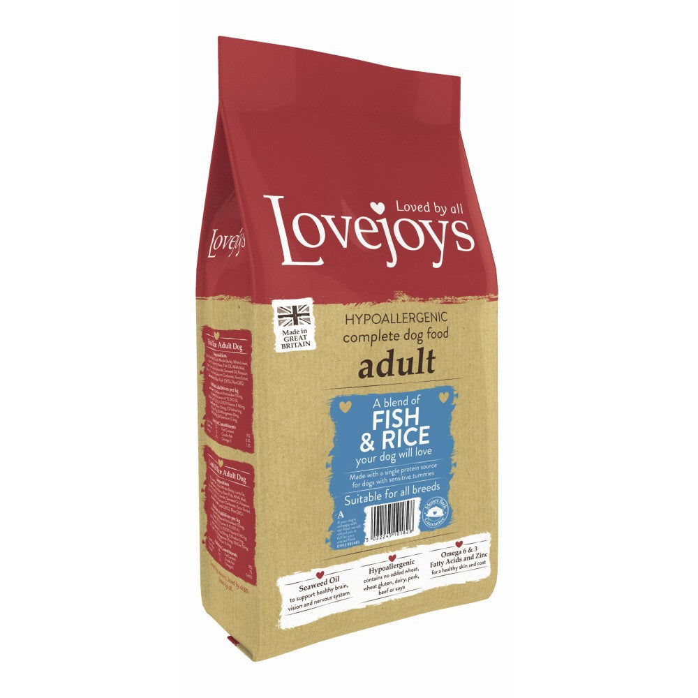 Lovejoys Adult Fish & Rice Dry Dog Food - PurrfectlyYappy