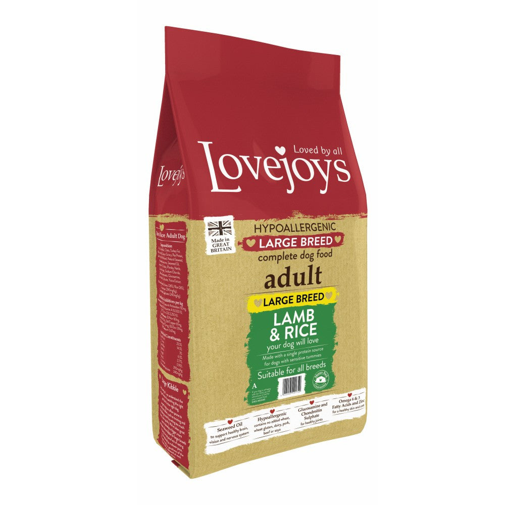 Lovejoys Adult Large Breed Lamb & Rice Dry Dog Food - 12kg - PurrfectlyYappy