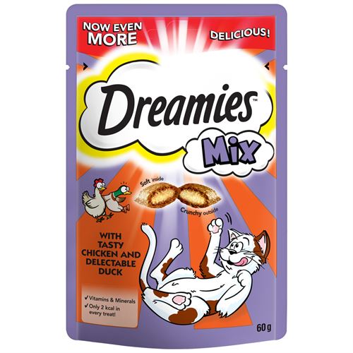 Dreamies Chicken & Duck Mix Cat Treats 60g - 8 Pack - Dreamies - PurrfectlyYappy 