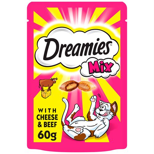 Dreamies Beef & Cheese Mix Cat Treats 60g - 8 Pack - Dreamies - PurrfectlyYappy 