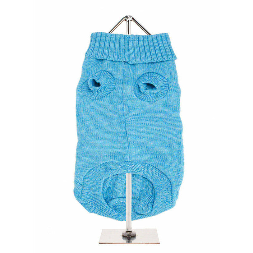 Urban Pup Blue Cable Knit Small Dog Jumper - PurrfectlyYappy