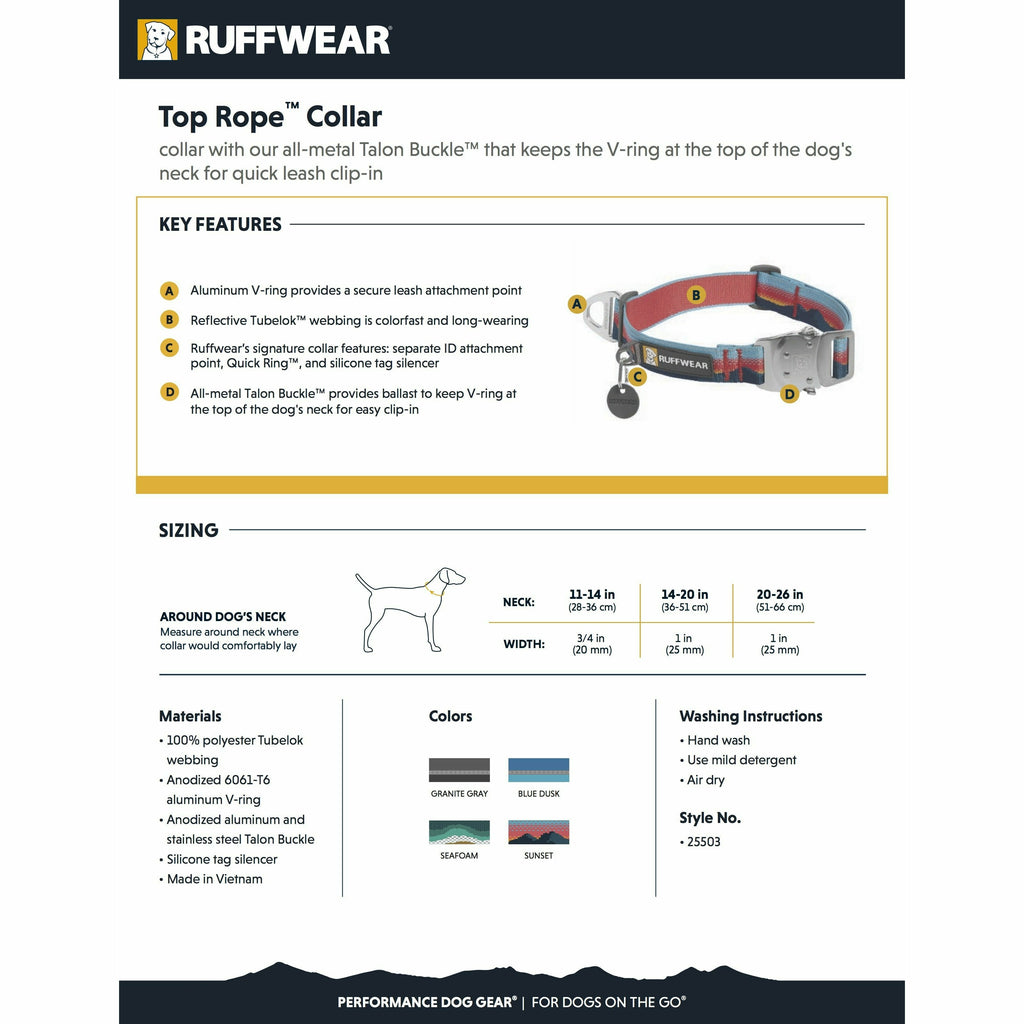 Ruffwear Top Rope Dog Collar - Ruffwear - PurrfectlyYappy 