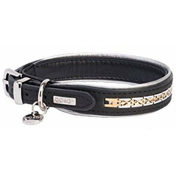 DO&G Precious Metals Black & Silver Dog Collar - PurrfectlyYappy