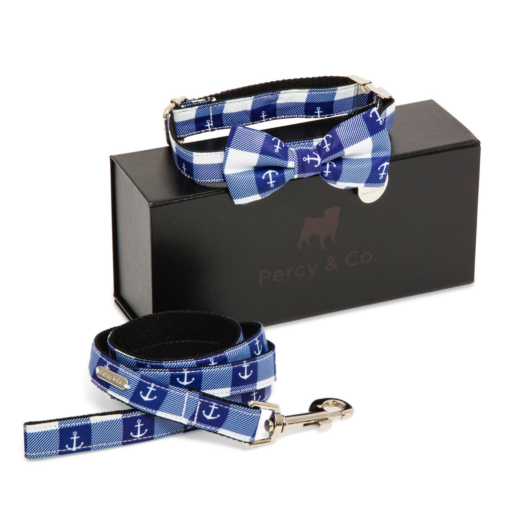 Percy & Co. Bow Tie Collar & Lead Set in The New Anglesea - PurrfectlyYappy