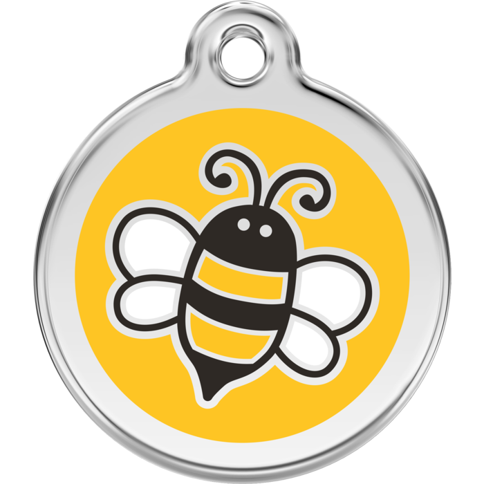 Red Dingo Enamel Pet Tag - Bumble Bee Tag in Yellow - PurrfectlyYappy