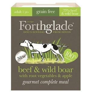 Forthglade Gourmet Grain Free Beef & Wild Boar with Root Vegetables & Apple Adult Dog Food 7x395g - Forthglade - PurrfectlyYappy 