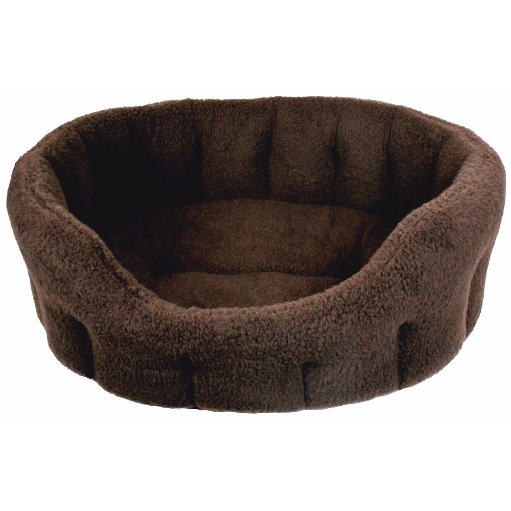 P&L Premium Oval Drop Fronted Sherpa Fleece Softee Beds - P&L Pet Beds - PurrfectlyYappy 