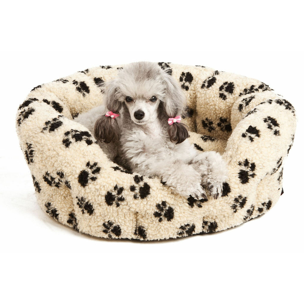 P&L Premium Oval Drop Fronted Sherpa Fleece Softee Beds - P&L Pet Beds - PurrfectlyYappy 