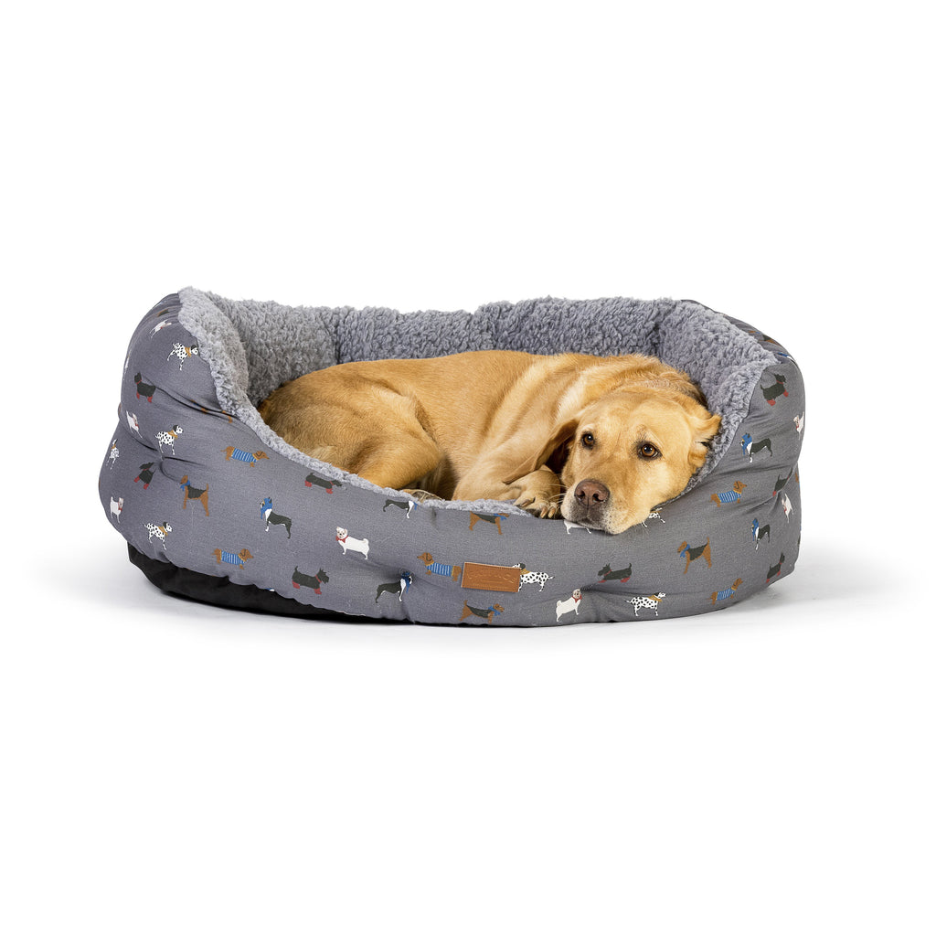 FatFace Marching Dogs Deluxe Slumber Dog Bed - Danish Design - PurrfectlyYappy 