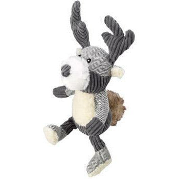 House of Paws Bushy Tail Tweed Stag Squeaker Dog Toy