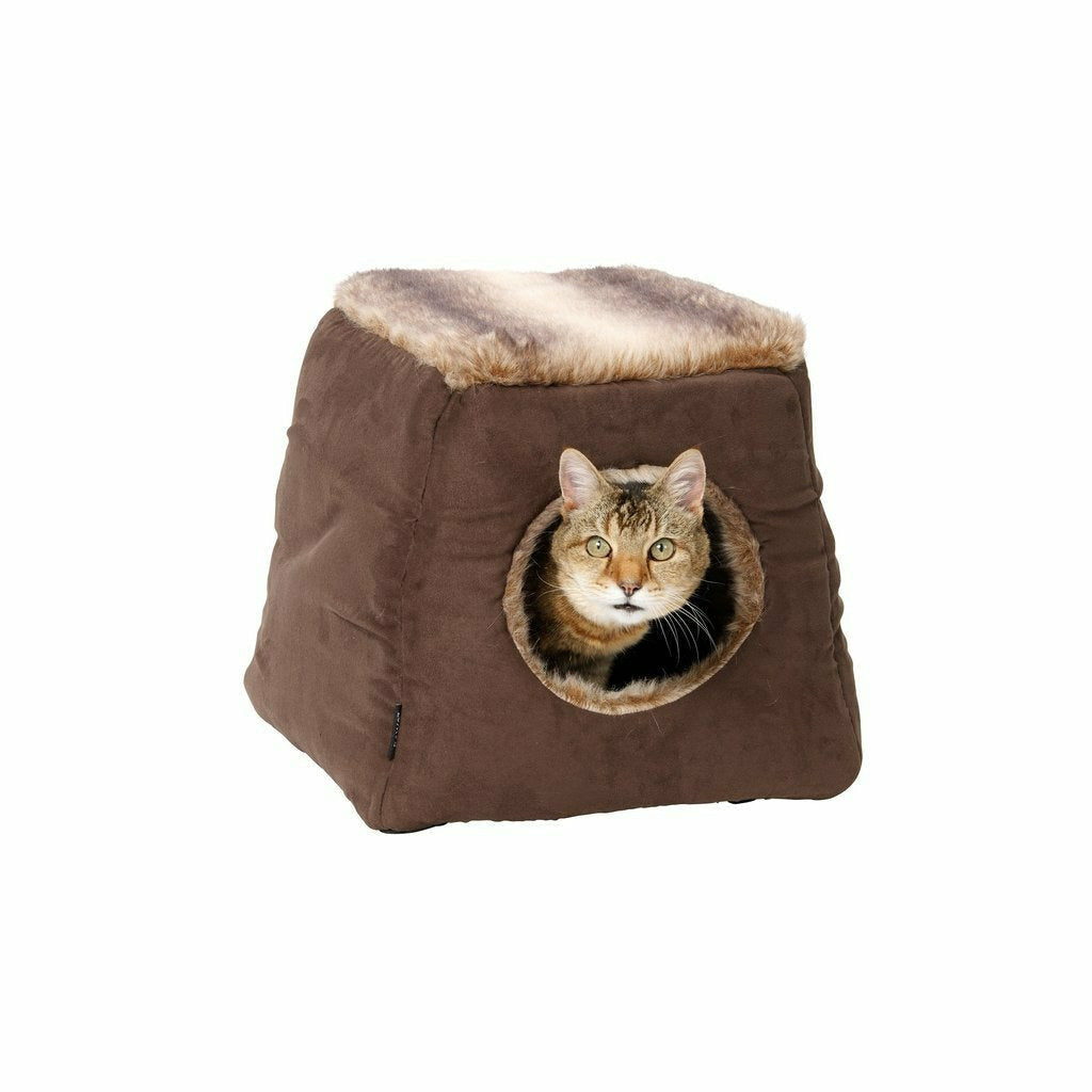 House Of Paws Faux Arctic Suede 2 in 1 Cat Bet Coco - House Of Paws - PurrfectlyYappy 