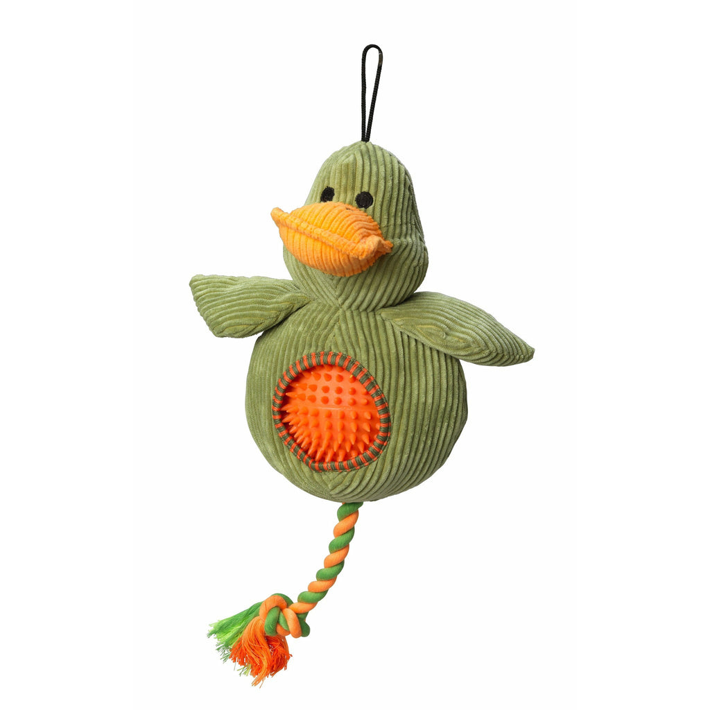 House of Paws Duck Cord Toy with Spiky Ball - PurrfectlyYappy