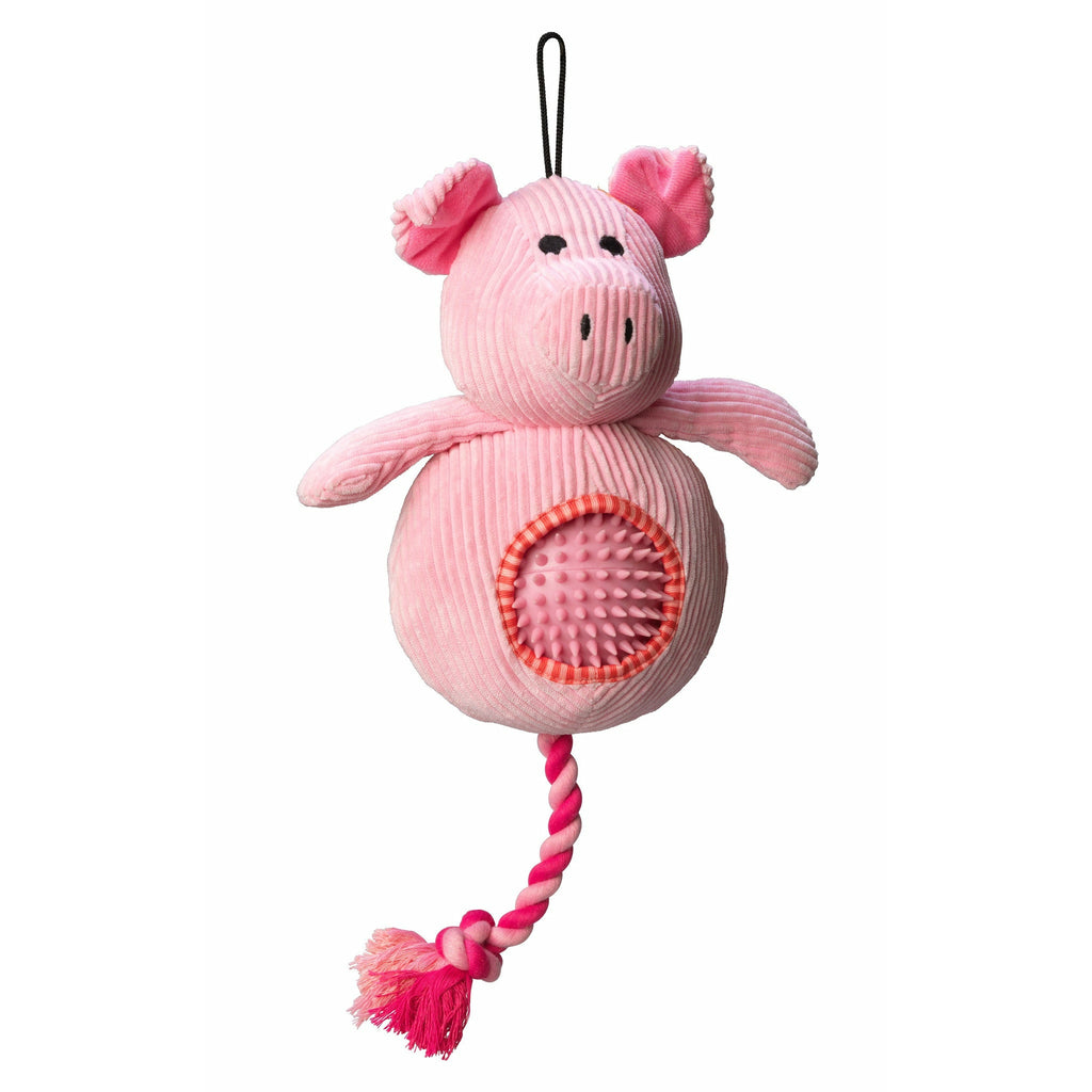 House of Paws Pig Cord Toy with Spiky Ball - PurrfectlyYappy