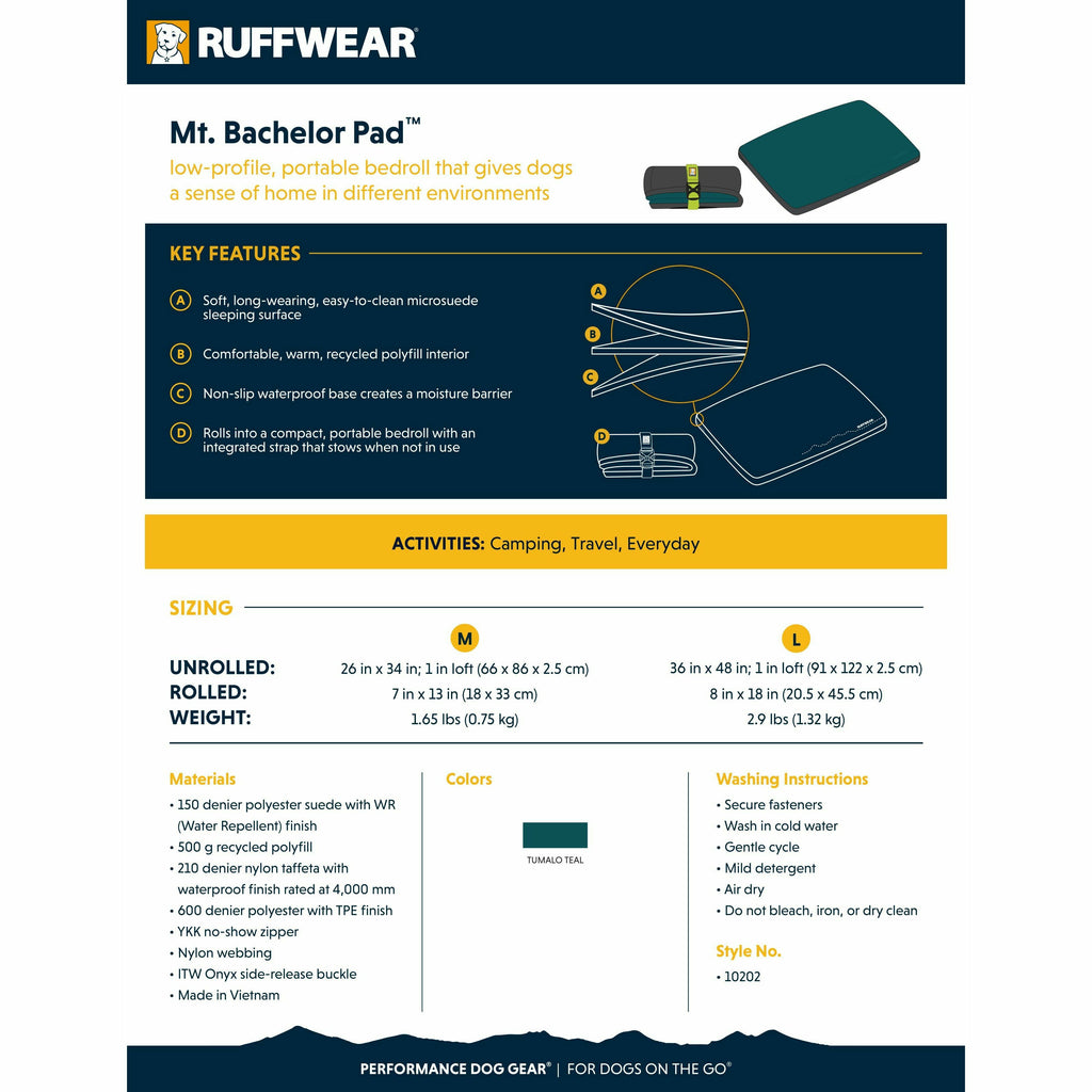 Ruffwear MT. Bachelor Pad Dog Bed - Ruffwear - PurrfectlyYappy 