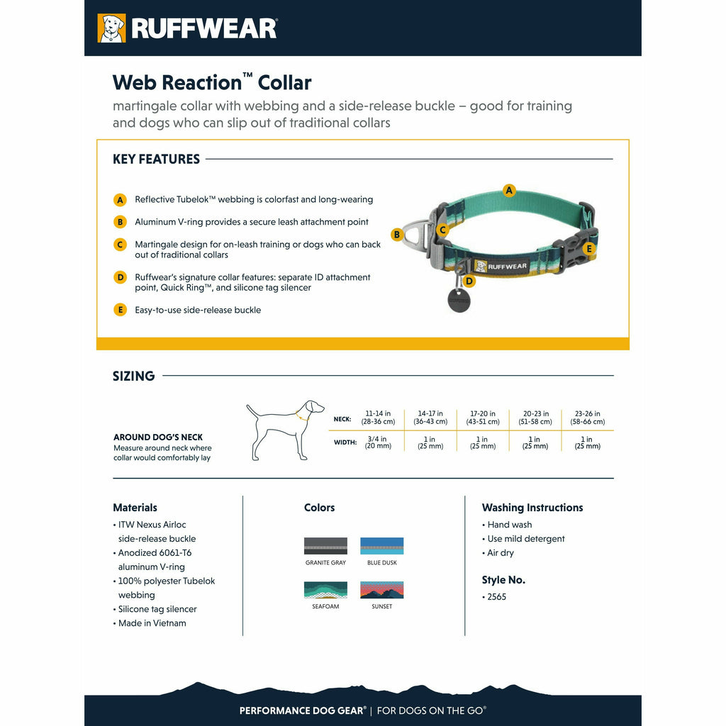 Ruffwear Web Reaction Dog Collar - Ruffwear - PurrfectlyYappy 