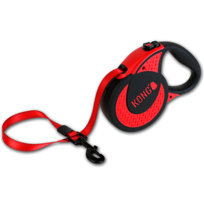 Kong Retractable Leash Ultimate Dog Lead in Red - PurrfectlyYappy