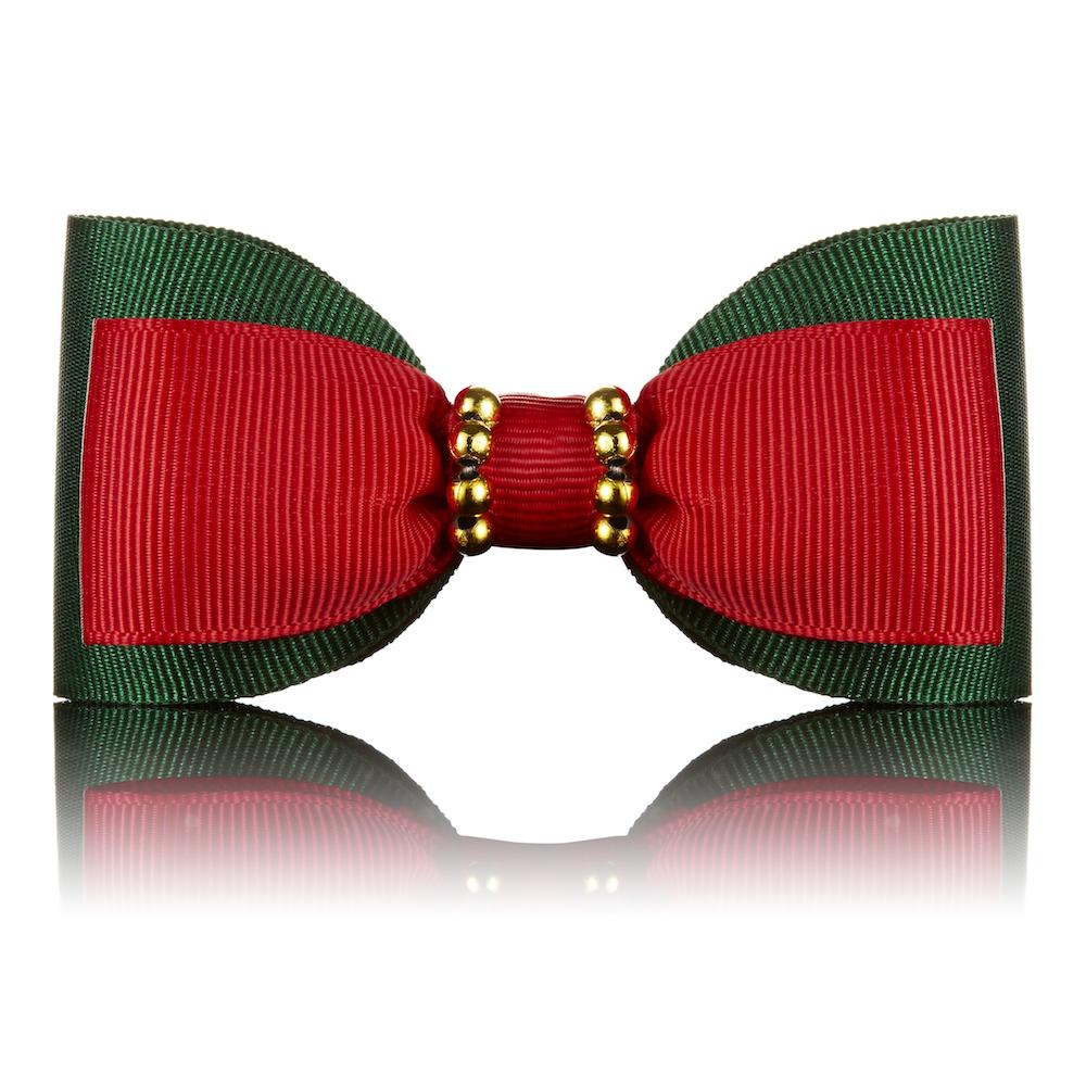 Paws with Opulence Green & Red Dog Bow Tie - PurrfectlyYappy