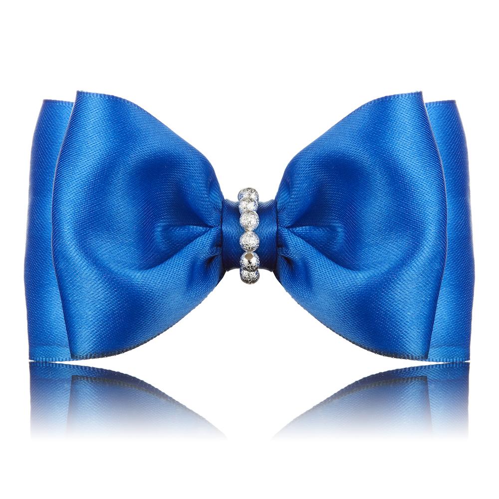 Paws with Opulence Satin Blue Dog Bow Tie - PurrfectlyYappy
