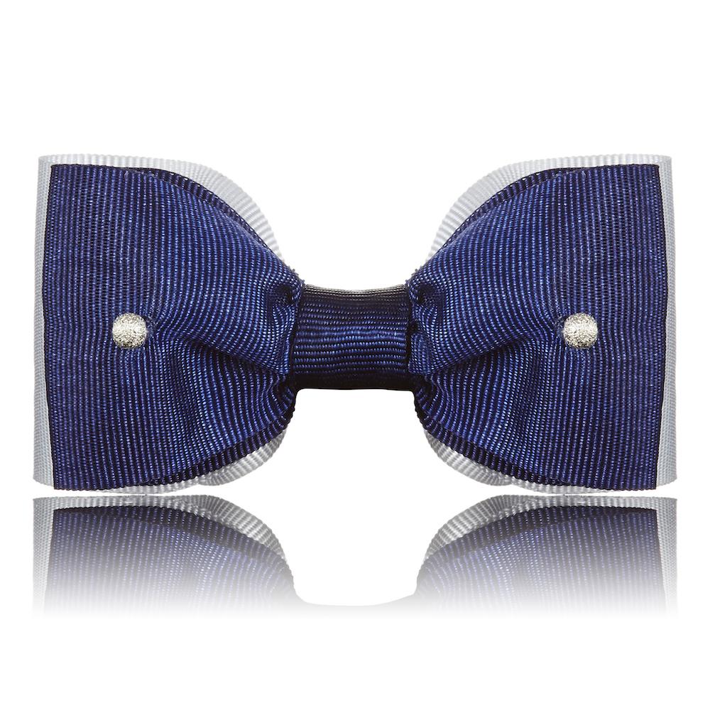 Paws with Opulence Grey & Blue Dog Bow Tie - PurrfectlyYappy