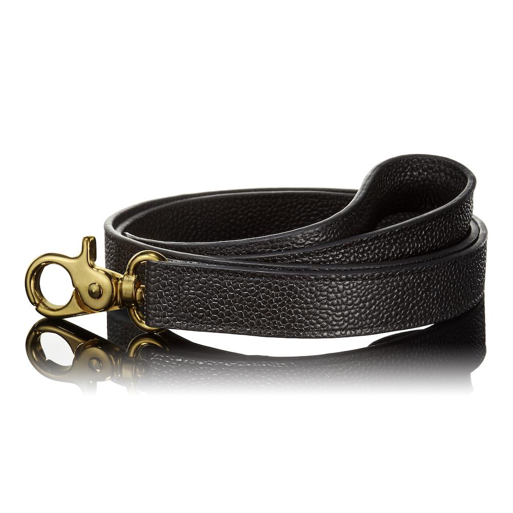 Paws with Opulence Pebbled Black Leather Dog Lead - PurrfectlyYappy