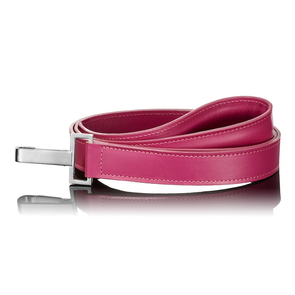Paws with Opulence Dark Pink Leather Dog Lead - PurrfectlyYappy