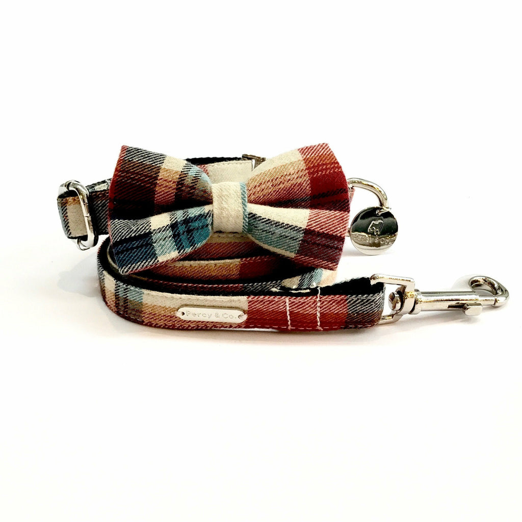 Percy & Co. Bow Tie Collar & Lead Set in The Marple - PurrfectlyYappy