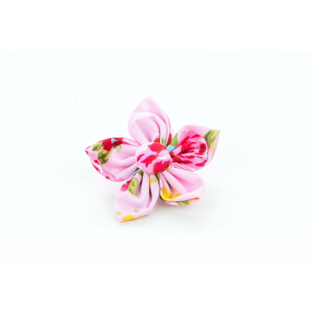Pet Pooch Boutique Flower Collar Accessory in Pink Vintage Flower - PurrfectlyYappy