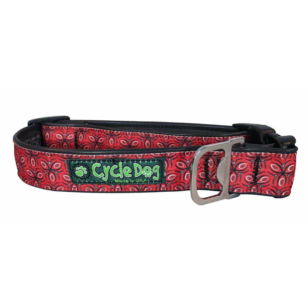 Cycle Dog Anti-Bacterial Red Tri-Style Dog Collar - PurrfectlyYappy
