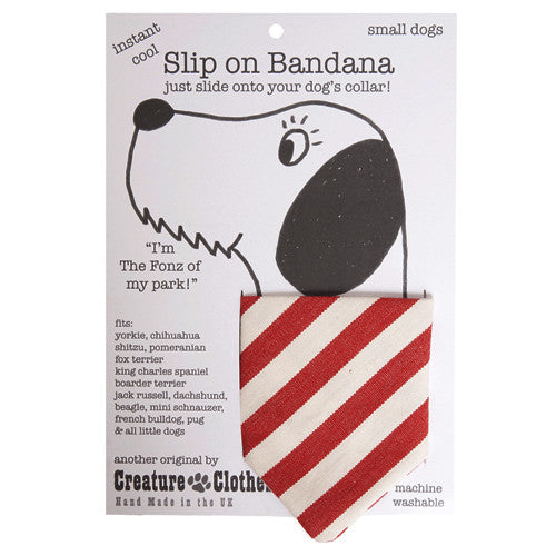 Creature Clothes Red Stripe Slip-on Dog Bandana - PurrfectlyYappy