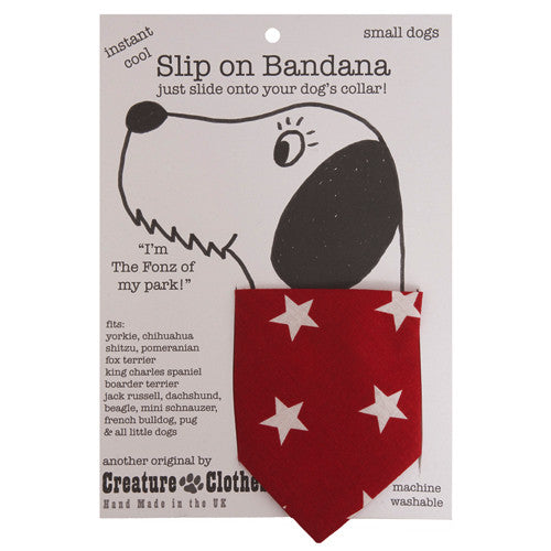 Creature Clothes Red Star Print Slip-on Dog Bandana - PurrfectlyYappy
