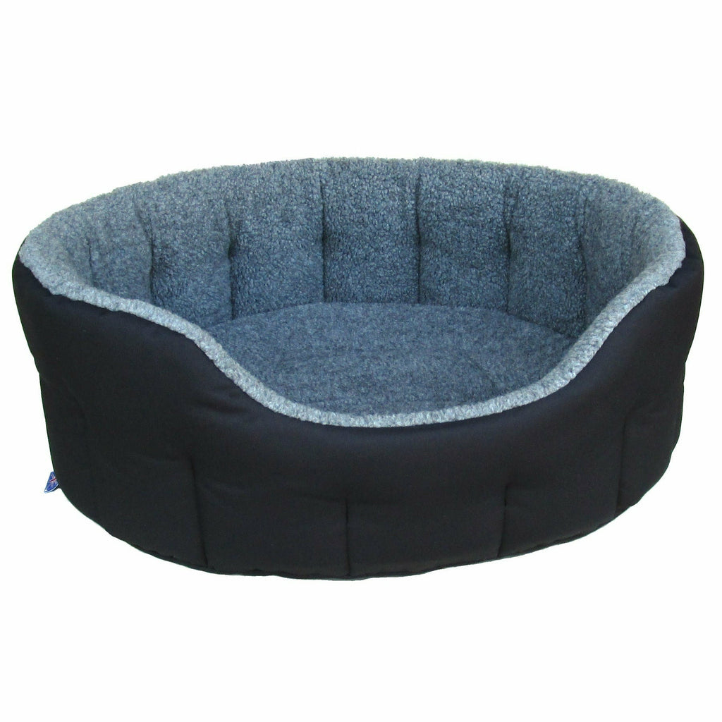 P&L Premium Oval Drop Fronted Bolster Style Heavy Duty Fleece Lined Softee Bed - P&L Pet Beds - PurrfectlyYappy 