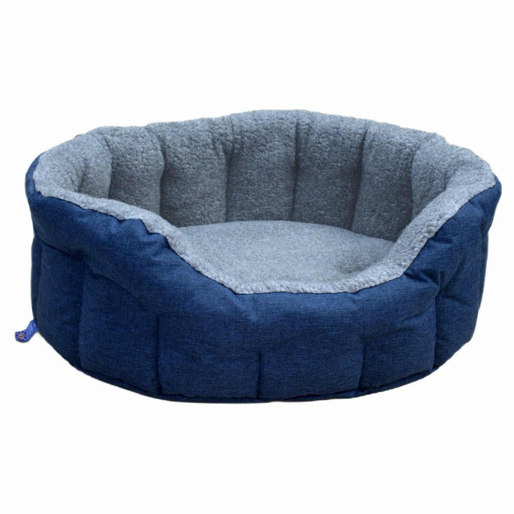 P&L Premium Oval Drop Fronted Bolster Style Heavy Duty Fleece Lined Softee Bed - P&L Pet Beds - PurrfectlyYappy 