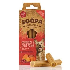 Soopa Dental Sticks Cranberry & Sweet Potato x 4 Sticks - Soopa - PurrfectlyYappy 