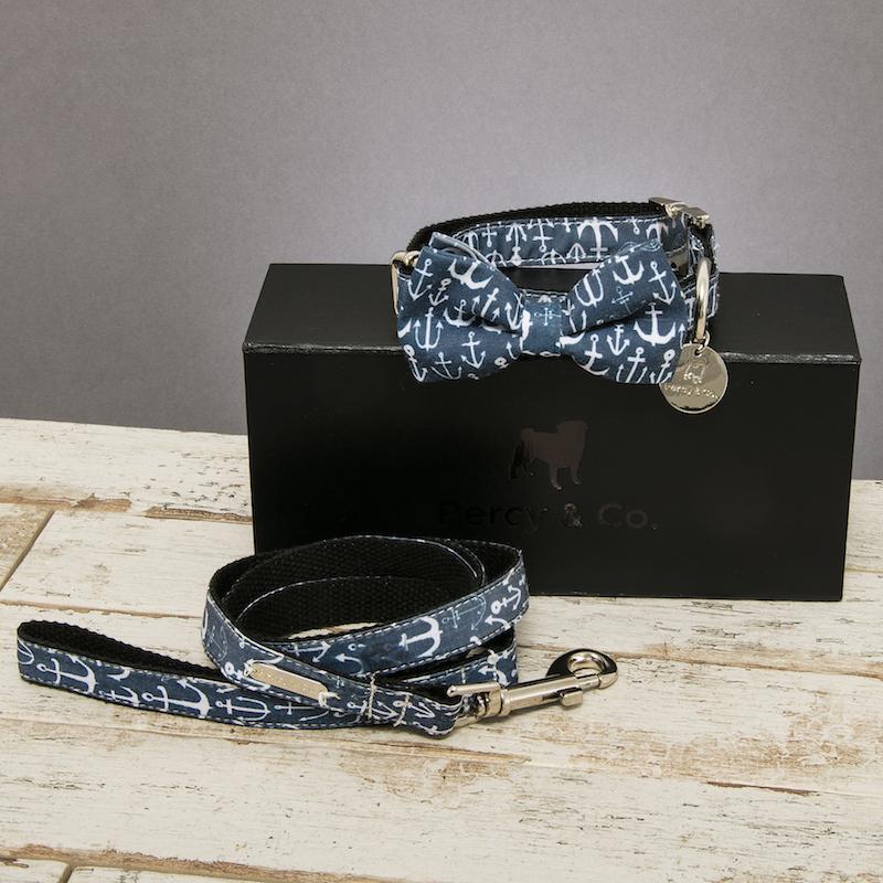 Percy & Co. Dog Bow Tie Collar & Lead Set in Salcombe - PurrfectlyYappy