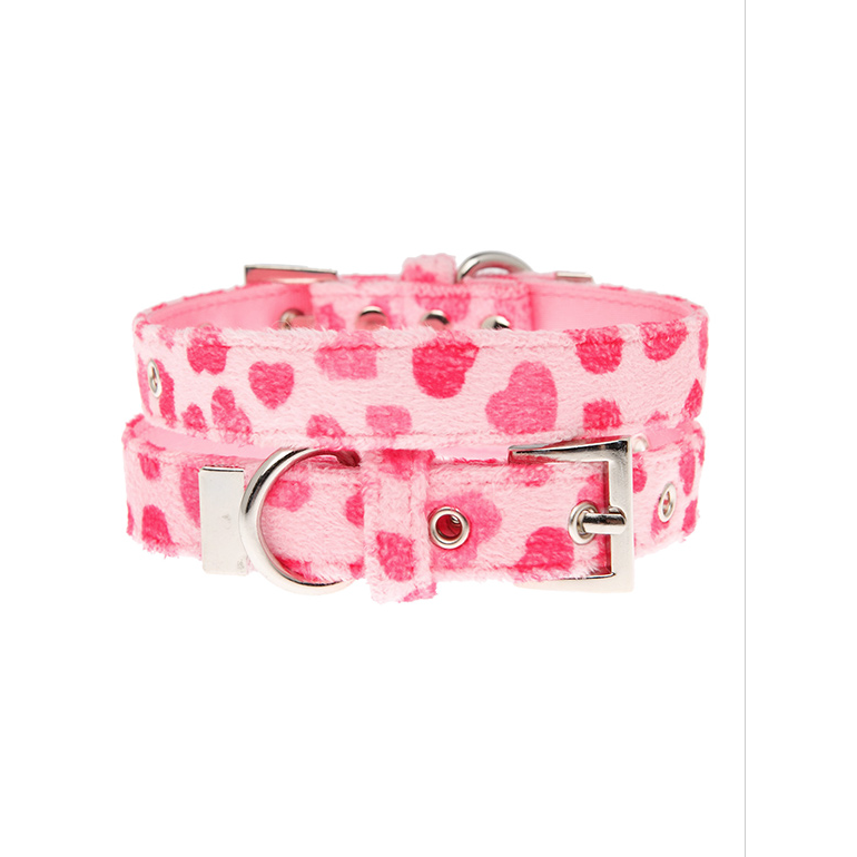 Urban Pup Pink Hearts Fabric Dog Collar - Urban Pup - PurrfectlyYappy 