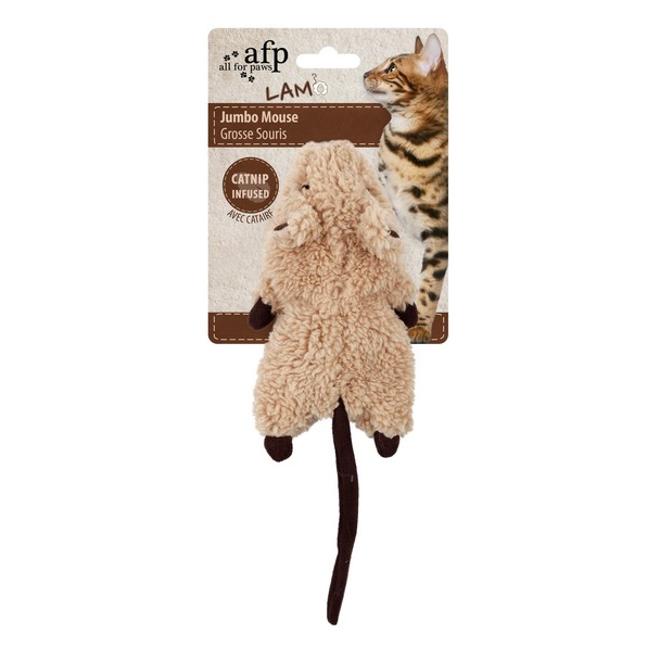 All For Paws Lamb Jumbo Crinkle Catnip Rodent - All For Paws - PurrfectlyYappy 