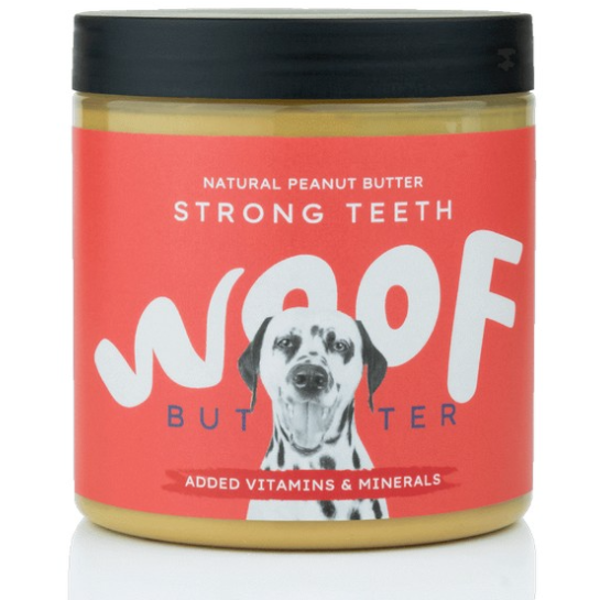 Woof Butter Strong Teeth Health: Natural Peanut Butter for Dogs 250g - Funky Nut Company - PurrfectlyYappy 