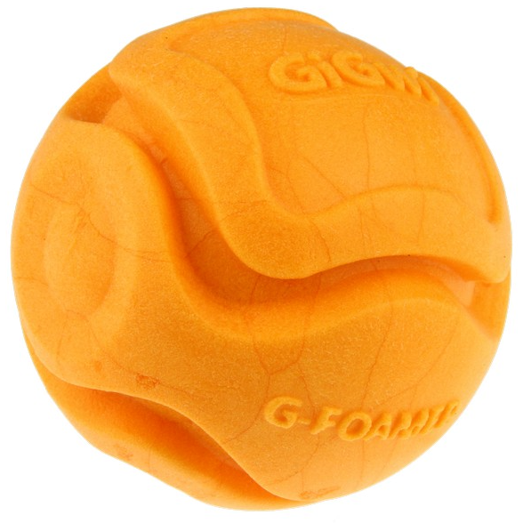 GiGwi Foamer TPR Ball-Orange Rubber Floating Dog Toy - GiGwi - PurrfectlyYappy 