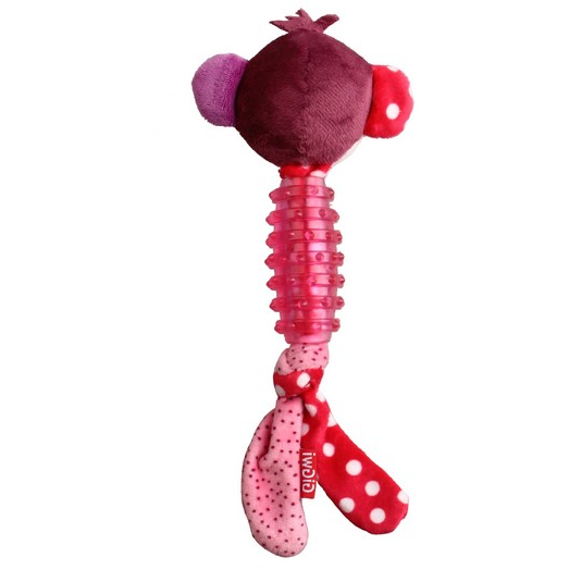 GiGwi Suppa Puppa Squeaker Monkey for Puppies and Small Dogs Pink - GiGwi - PurrfectlyYappy 