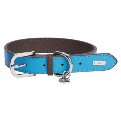 DO&G Leather Collar in Light Blue - PurrfectlyYappy