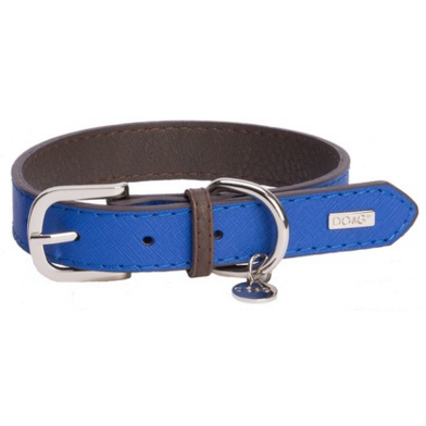 DO&G Leather Collar in Dark Blue - PurrfectlyYappy