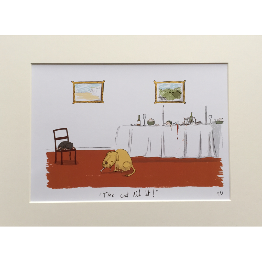 Hunt & Wilson Living with Dogs Prints Single A4 Mounted - PurrfectlyYappy