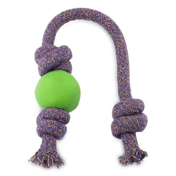 Beco Natural Rubber Ball on Rope Blue - Beco - PurrfectlyYappy 