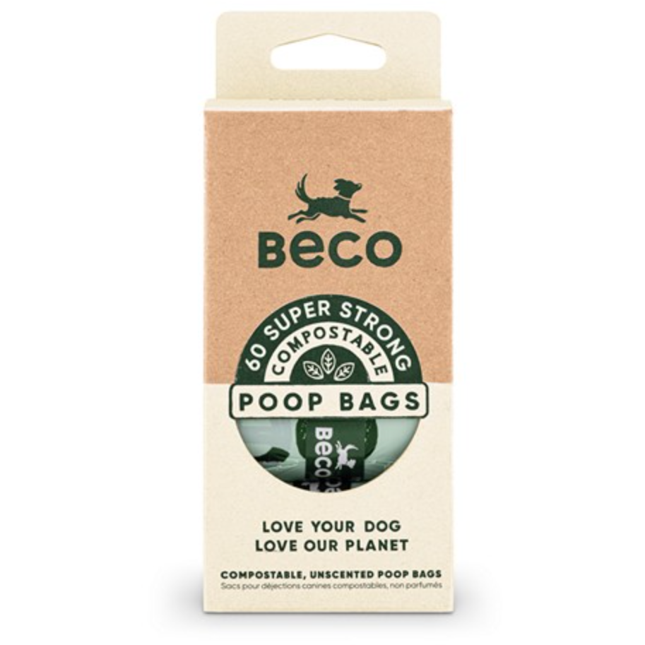 Beco Compostable Poop Bags Unscented 60 Pack Big and Strong - Beco - PurrfectlyYappy 