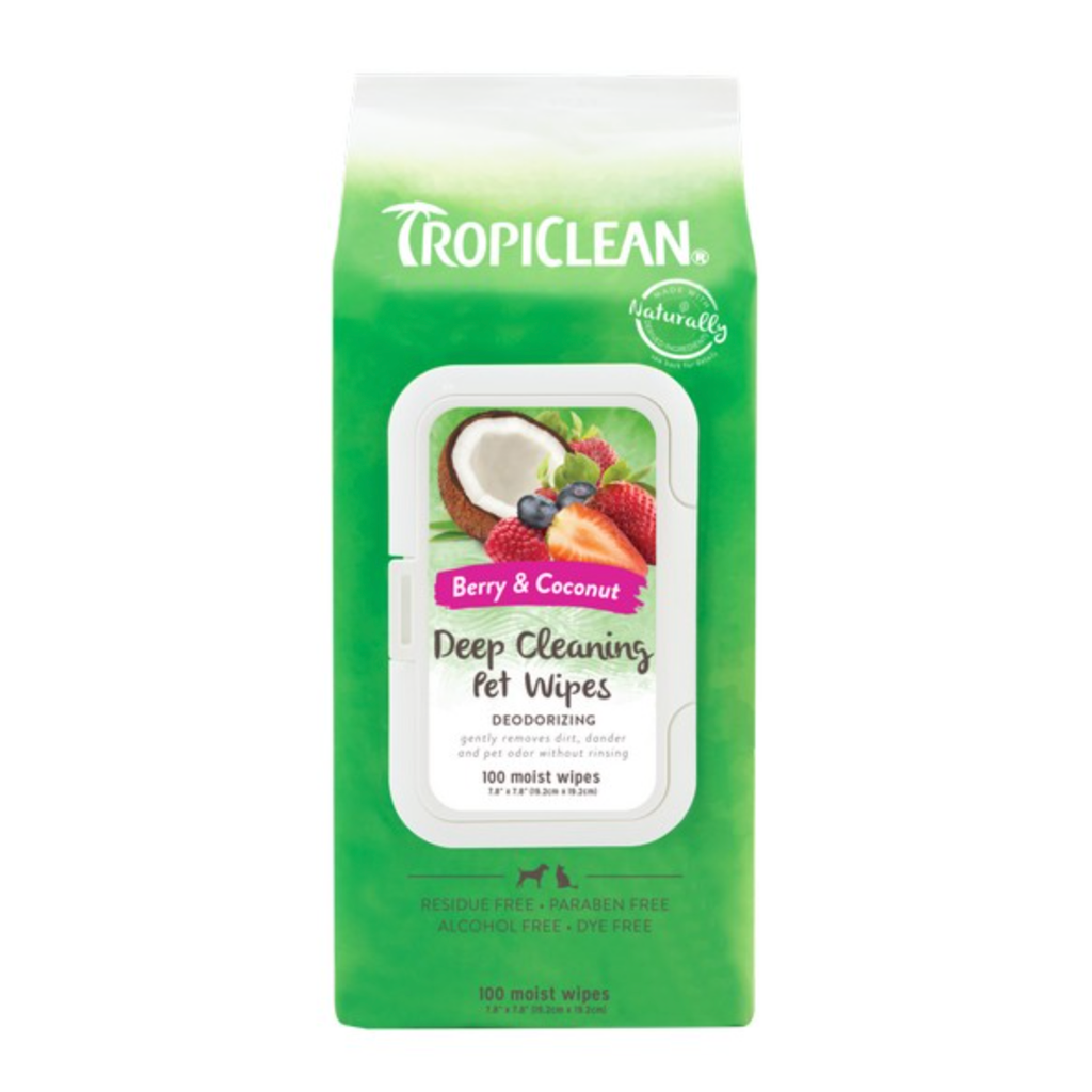 TropiClean Deep Cleaning Wipes 100s - TropiClean - PurrfectlyYappy 