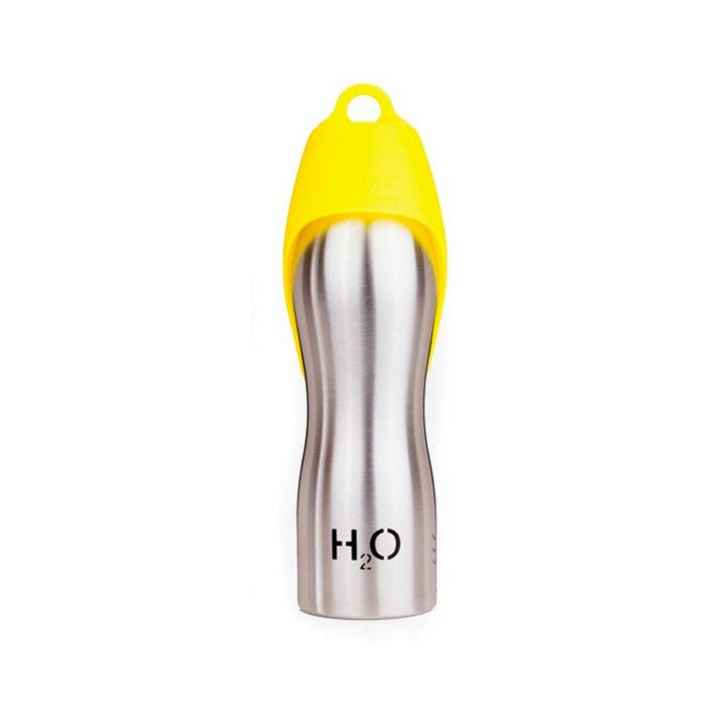 H2O4K9 25oz Stainless Steel Dog Bottle in Yellow - PurrfectlyYappy