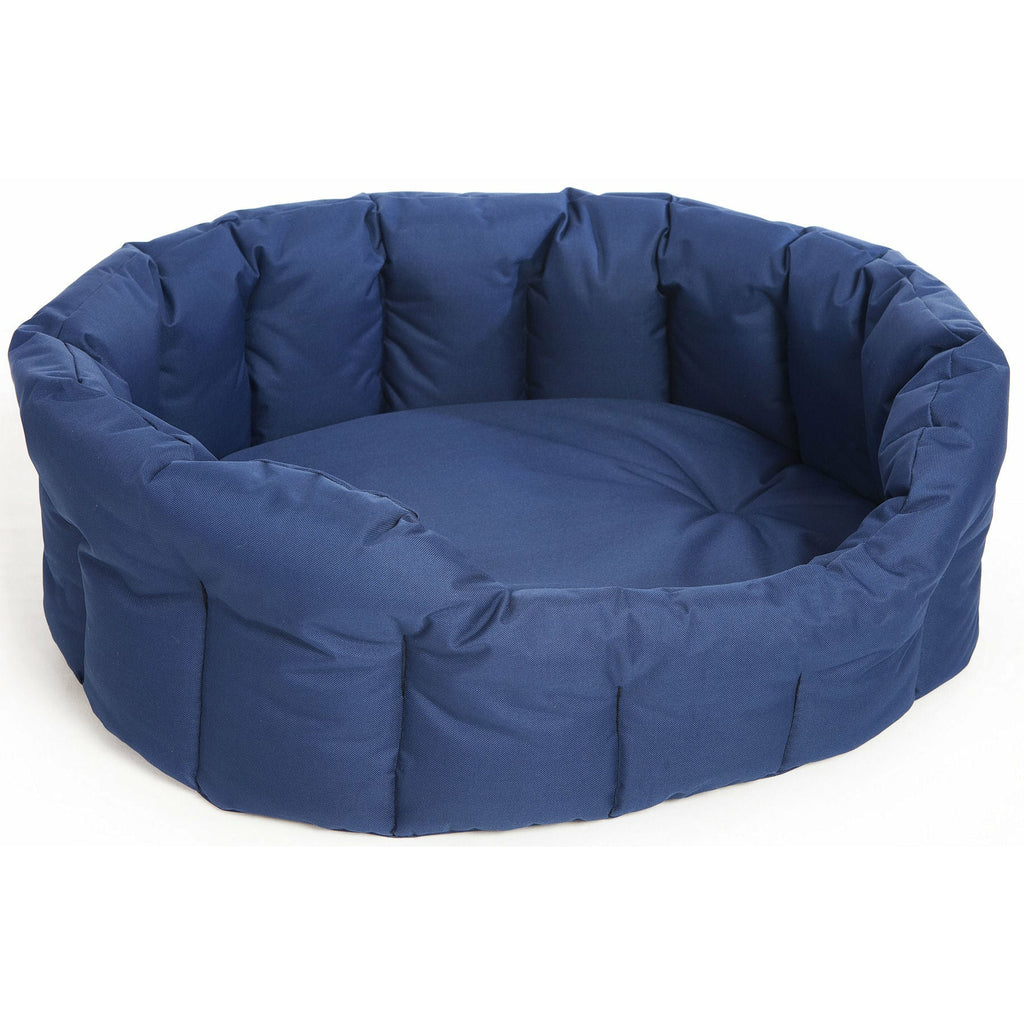P&L Country Heavy Duty Oval Softee Bed in Blue - PurrfectlyYappy