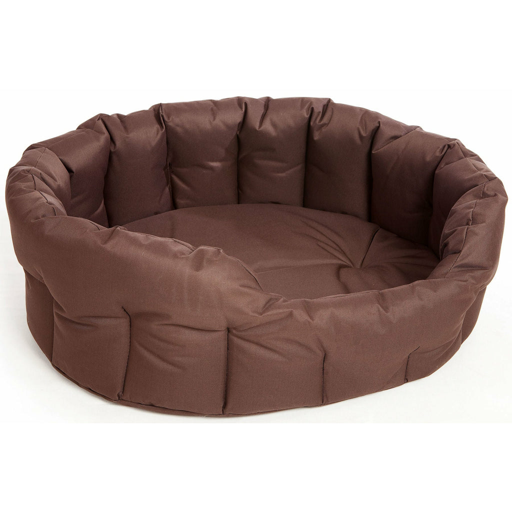 P&L Country Heavy Duty Oval Softee Bed in Dark Brown - PurrfectlyYappy