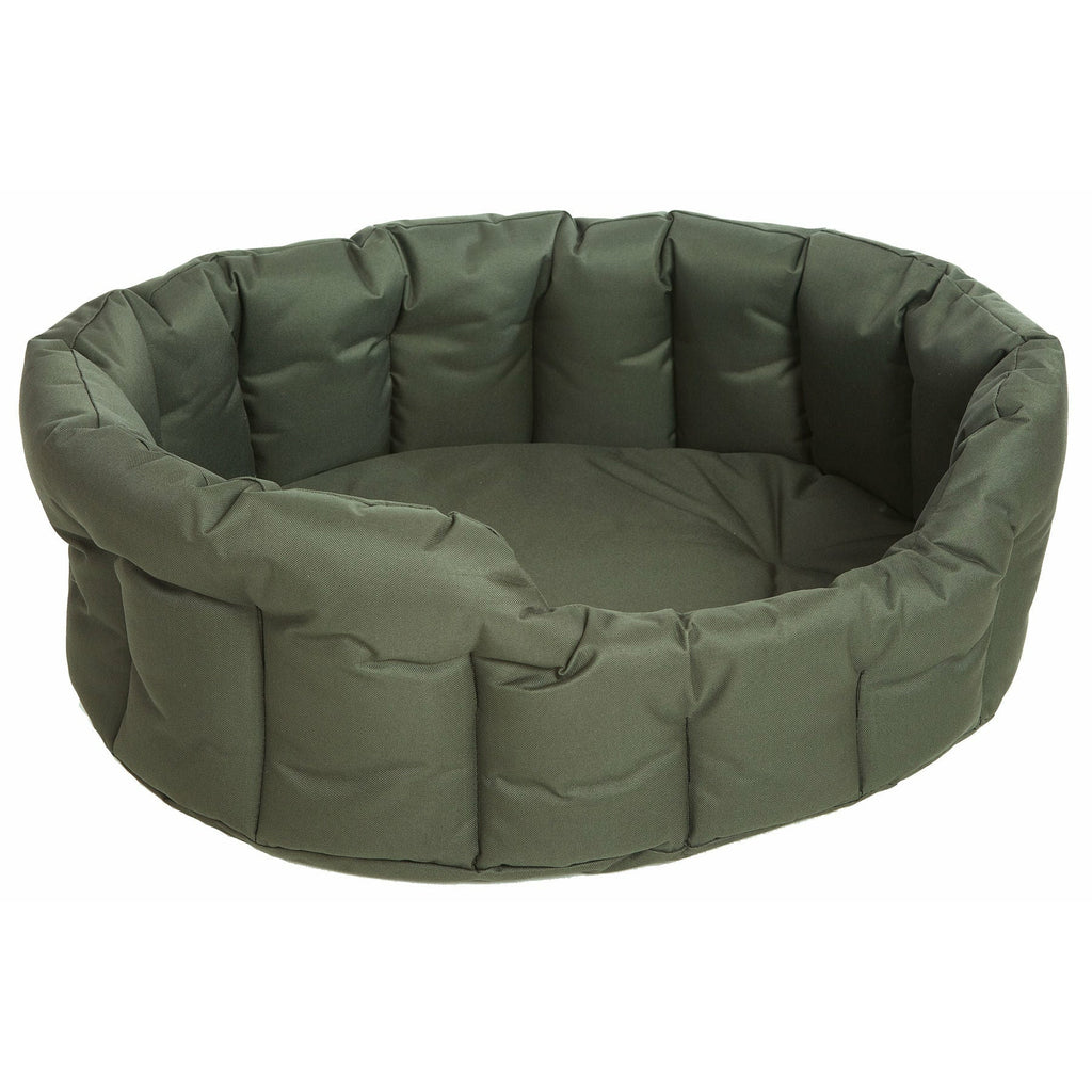 P&L Country Heavy Duty Oval Softee Bed in Green - PurrfectlyYappy