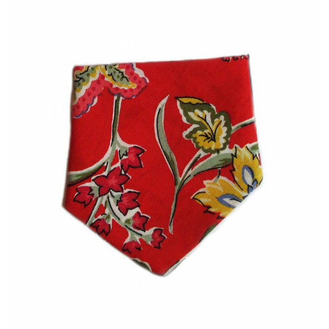 Creature Clothes Red Floral Slip-on Dog Bandana - PurrfectlyYappy